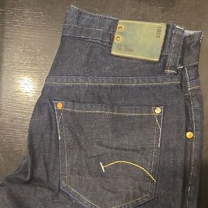 G-Star Men's Indigo Jeans with Olive Accents
